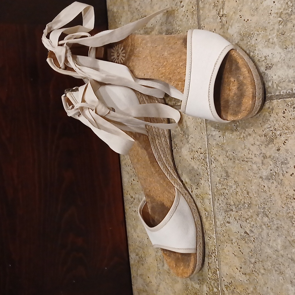UGG Australian Amell Cream Wedge Sandal- Women’s Size 11* - Picture 5 of 8